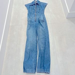Ultimate perfect warn denim vintage jumpsuit